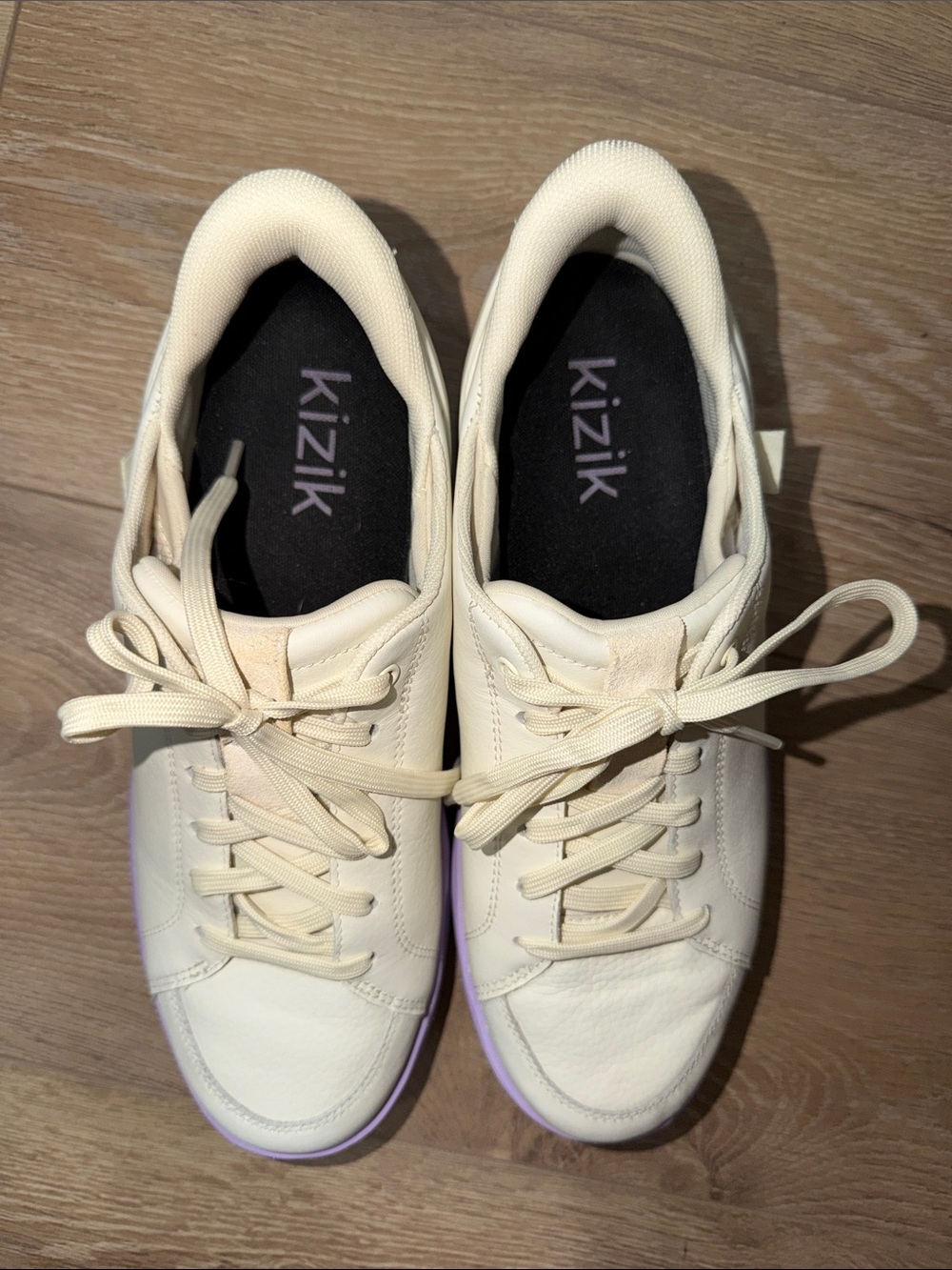 Kizik Cydney Slip On Cream Women's Low-Top Sneaker with Lilac Sole - Picture 5 of 10